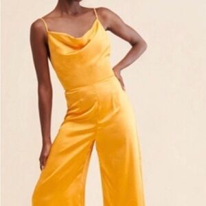 Cowl Neck Yellow Jumpsuit